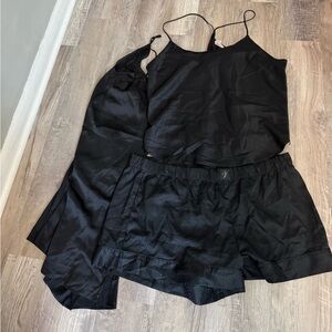 Victoria's Secret Black Satin Loungewear